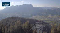 Archiv Foto Webcam St. Johann/Tirol: Blick von der Bergstation Harschbichl 17:00