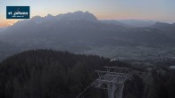 Archiv Foto Webcam St. Johann/Tirol: Blick von der Bergstation Harschbichl 19:00