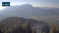 Archiv Foto Webcam St. Johann/Tirol: Blick von der Bergstation Harschbichl 17:00