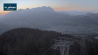 Archiv Foto Webcam St. Johann/Tirol: Blick von der Bergstation Harschbichl 19:00