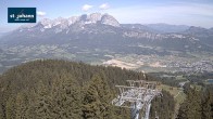 Archiv Foto Webcam St. Johann/Tirol: Blick von der Bergstation Harschbichl 09:00