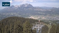 Archiv Foto Webcam St. Johann/Tirol: Blick von der Bergstation Harschbichl 11:00
