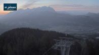 Archiv Foto Webcam St. Johann/Tirol: Blick von der Bergstation Harschbichl 19:00