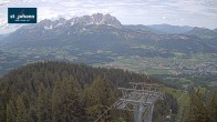 Archiv Foto Webcam St. Johann/Tirol: Blick von der Bergstation Harschbichl 13:00