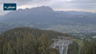 Archiv Foto Webcam St. Johann/Tirol: Blick von der Bergstation Harschbichl 17:00
