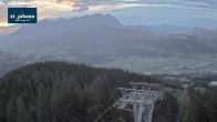 Archiv Foto Webcam St. Johann/Tirol: Blick von der Bergstation Harschbichl 19:00