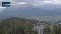 Archiv Foto Webcam St. Johann/Tirol: Blick von der Bergstation Harschbichl 17:00