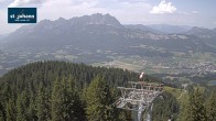 Archiv Foto Webcam St. Johann/Tirol: Blick von der Bergstation Harschbichl 13:00
