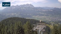 Archiv Foto Webcam St. Johann/Tirol: Blick von der Bergstation Harschbichl 13:00