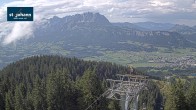 Archiv Foto Webcam St. Johann/Tirol: Blick von der Bergstation Harschbichl 15:00