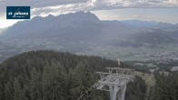 Archiv Foto Webcam St. Johann/Tirol: Blick von der Bergstation Harschbichl 17:00