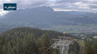 Archiv Foto Webcam St. Johann/Tirol: Blick von der Bergstation Harschbichl 17:00