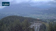 Archiv Foto Webcam St. Johann/Tirol: Blick von der Bergstation Harschbichl 19:00