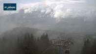 Archiv Foto Webcam St. Johann/Tirol: Blick von der Bergstation Harschbichl 13:00