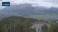 Archiv Foto Webcam St. Johann/Tirol: Blick von der Bergstation Harschbichl 13:00