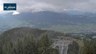Archiv Foto Webcam St. Johann/Tirol: Blick von der Bergstation Harschbichl 17:00