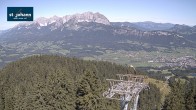 Archiv Foto Webcam St. Johann/Tirol: Blick von der Bergstation Harschbichl 09:00