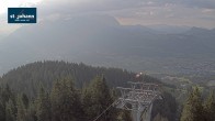 Archiv Foto Webcam St. Johann/Tirol: Blick von der Bergstation Harschbichl 17:00