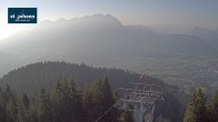 Archiv Foto Webcam St. Johann/Tirol: Blick von der Bergstation Harschbichl 17:00