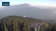 Archiv Foto Webcam St. Johann/Tirol: Blick von der Bergstation Harschbichl 05:00
