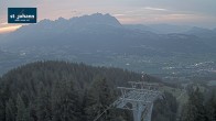 Archiv Foto Webcam St. Johann/Tirol: Blick von der Bergstation Harschbichl 19:00