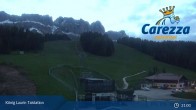 Archived image Webcam Welschnofen: View chair Lift King Laurin 19:00
