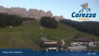 Archived image Webcam Welschnofen: View chair Lift King Laurin 23:00