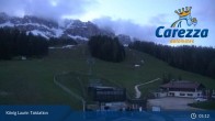 Archived image Webcam Welschnofen: View chair Lift King Laurin 23:00