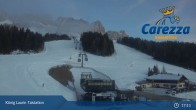 Archived image Webcam Welschnofen: View chair Lift King Laurin 18:00