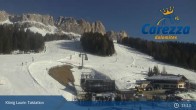 Archived image Webcam Welschnofen: View chair Lift King Laurin 14:00