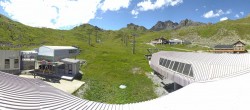 Archived image Webcam Samnaun: View from Alp Trida to Viderjoch 13:00