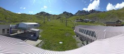Archived image Webcam Samnaun: View from Alp Trida to Viderjoch 15:00