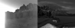 Archived image Webcam Mountain Hut Geisleralm - View to Geislerspitzen 03:00