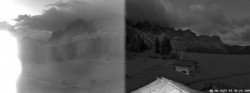 Archived image Webcam Mountain Hut Geisleralm - View to Geislerspitzen 03:00