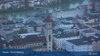 Archiv Foto Webcam Passau: Blick von der Veste Oberhaus auf Donau und Altstadt 03:00