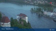 Archiv Foto Webcam Passau: Blick von der Veste Oberhaus auf Donau und Altstadt 04:00