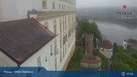 Archiv Foto Webcam Passau: Blick von der Veste Oberhaus auf Donau und Altstadt 01:00