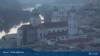 Archiv Foto Webcam Passau: Blick von der Veste Oberhaus auf Donau und Altstadt 00:00