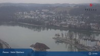 Archiv Foto Webcam Passau: Blick von der Veste Oberhaus auf Donau und Altstadt 07:00