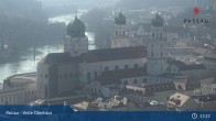 Archiv Foto Webcam Passau: Blick von der Veste Oberhaus auf Donau und Altstadt 12:00