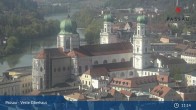Archiv Foto Webcam Passau: Blick von der Veste Oberhaus auf Donau und Altstadt 10:00