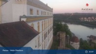 Archiv Foto Webcam Passau: Blick von der Veste Oberhaus auf Donau und Altstadt 20:00