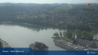 Archiv Foto Webcam Passau: Blick von der Veste Oberhaus auf Donau und Altstadt 09:00