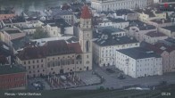 Archiv Foto Webcam Passau: Blick von der Veste Oberhaus auf Donau und Altstadt 04:00