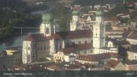 Archiv Foto Webcam Passau: Blick von der Veste Oberhaus auf Donau und Altstadt 07:00