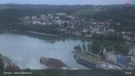 Archiv Foto Webcam Passau: Blick von der Veste Oberhaus auf Donau und Altstadt 02:00