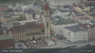 Archiv Foto Webcam Passau: Blick von der Veste Oberhaus auf Donau und Altstadt 07:00