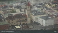 Archiv Foto Webcam Passau: Blick von der Veste Oberhaus auf Donau und Altstadt 10:00