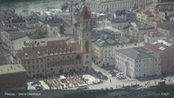 Archiv Foto Webcam Passau: Blick von der Veste Oberhaus auf Donau und Altstadt 12:00