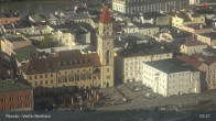 Archiv Foto Webcam Passau: Blick von der Veste Oberhaus auf Donau und Altstadt 06:00